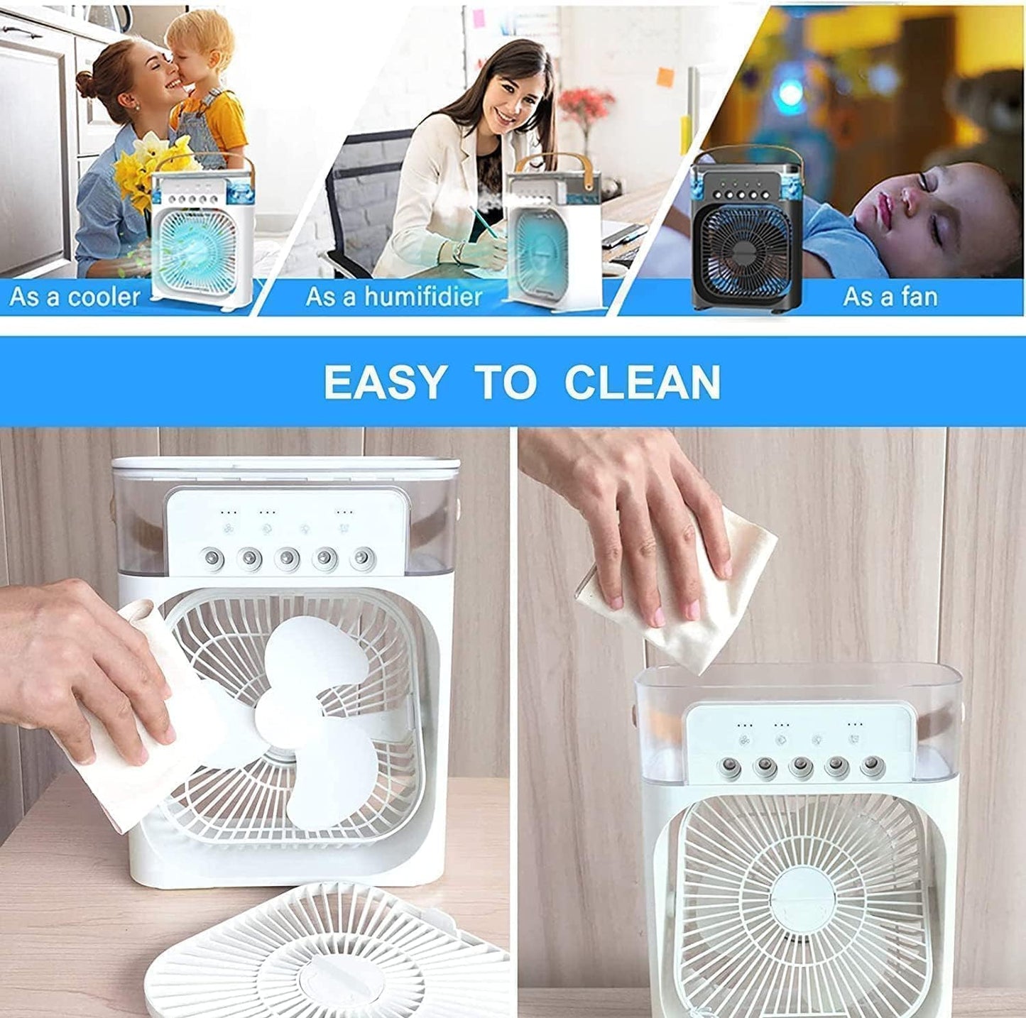 Portable Air Cooler with Humidification Night Light