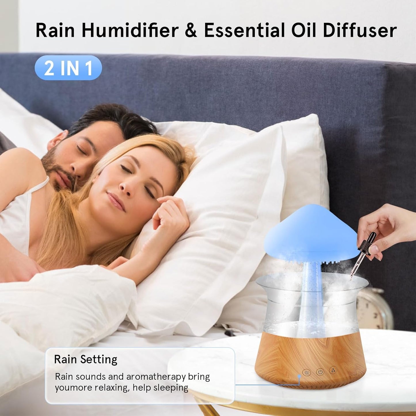 Wood Grain Humidifier, Aroma Diffuser & Ambient Nightlight ! Breathe, Relax, and Rejuvenate in Style! - BONSENI LTD
