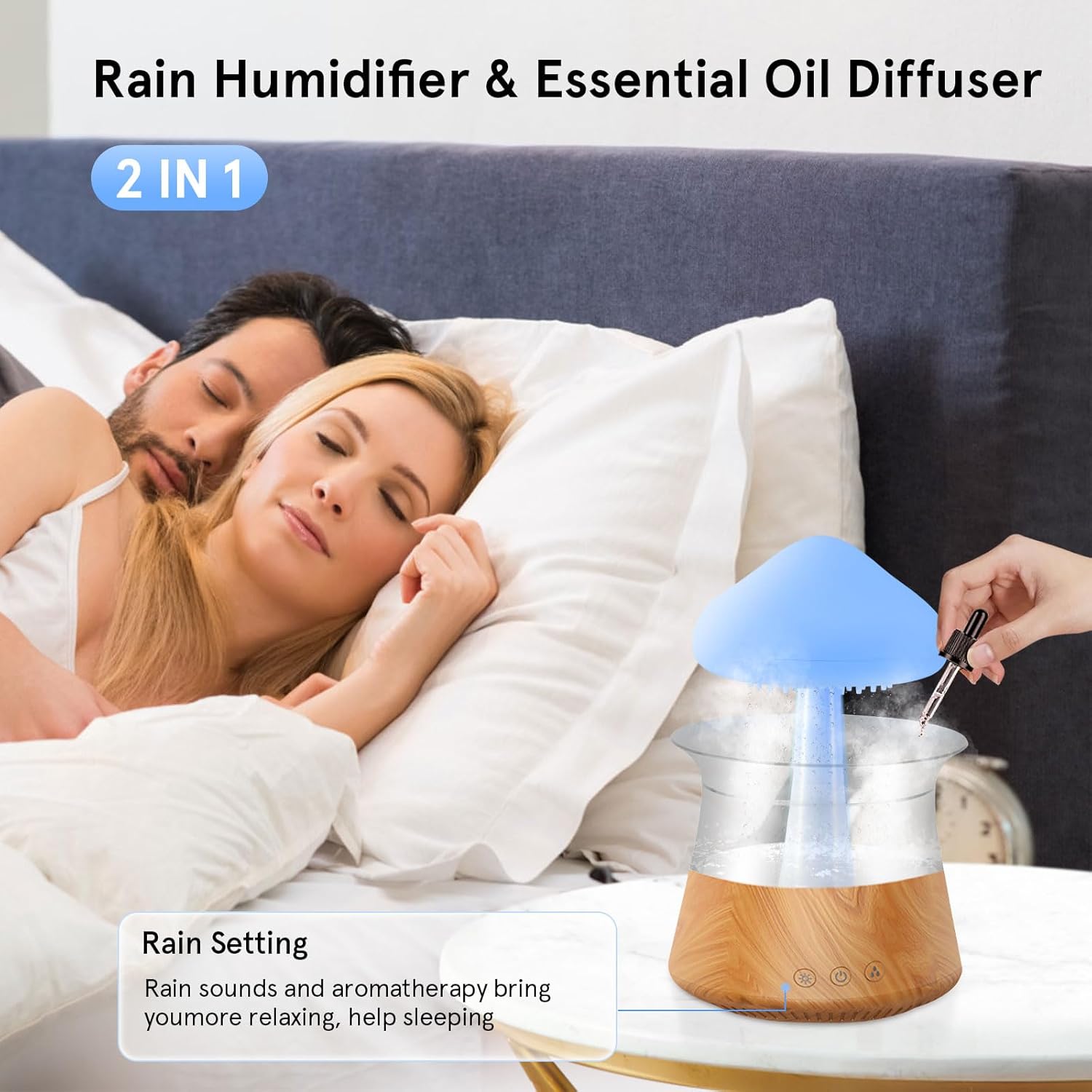 Wood Grain Humidifier, Aroma Diffuser & Ambient Nightlight ! Breathe, Relax, and Rejuvenate in Style! - BONSENI LTD