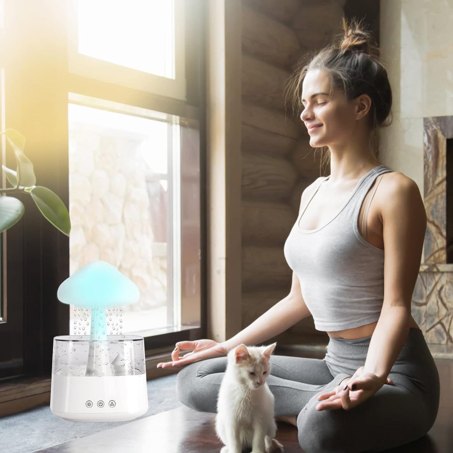 Wood Grain Humidifier, Aroma Diffuser & Ambient Nightlight ! Breathe, Relax, and Rejuvenate in Style! - BONSENI LTD