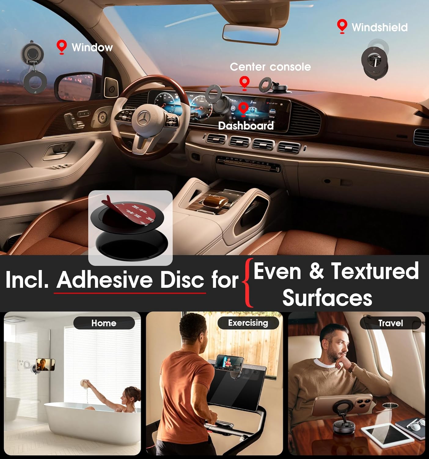 Vacuum Magnetic Car Phone Holder